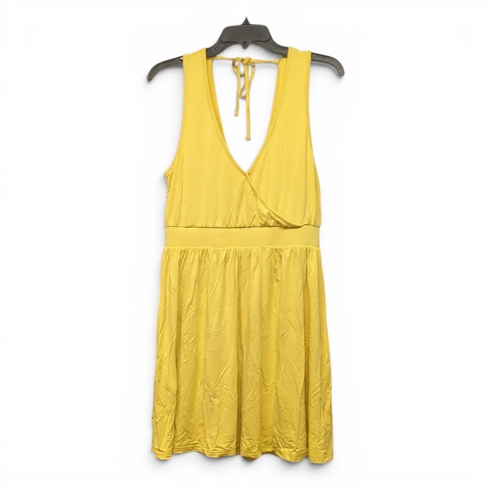 Jack by BB Dakota Aretha Medium Canary Yellow Halter Mini Dress Festival Party